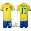 Officiële Voetbalshirt + Korte Broek Brazilië Neymar Jr 10 Thuis WK 2022 - Kids